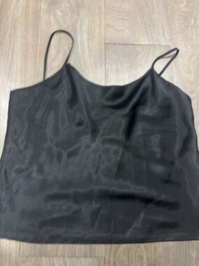 Covington Black Satin Spaghetti Strap Cami